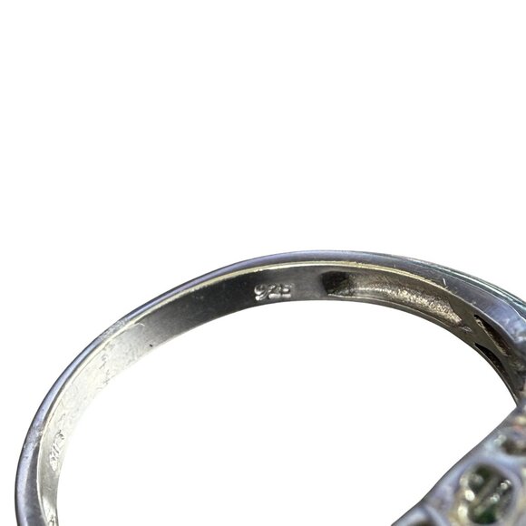 Exotic Peacock Quartz & Opal Ring in Sterling Silver Size 11 - Picture 4 of 9